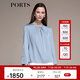PORTS寶姿秋冬新款女裝真絲襯衫LM9B031KWT013 BLUE L (8)