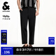 杰克·瓊斯（JACK&JONES）夏季褲子潮流時尚百搭新款金屬裝飾直筒九分休閑褲男裝225114053 S03黑色 常規(guī) 32 175