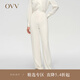 OVV【孫儷同款】2024春夏新款女裝簡約利落休閑直筒西褲 米白（凈色）05 M