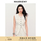 MAXRIENY【黑白優(yōu)雅主義-商場同款】花紗肌理感率性撞色織帶馬甲 本白 L 03/38