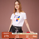 FILA 斐樂女裝官方女士短袖T恤夏季休閑運動內搭t恤運動上衣 標準白-F11W118151F M （165/84A/M）
