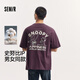森馬（Semir）史努比系列短袖T恤男純棉半袖印花刺繡秋季上衣寬松101524100201