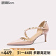 Lily Wei【南風(fēng)知意】2025夏季新款鉚釘裸色高跟鞋性感尖頭涼鞋女 裸粉色【跟高6cm】 37