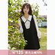 謎秀西裝背心連衣裙女2025春裝新款女裝韓版寬松小個(gè)子短裙子女 黑色 S
