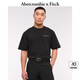 ABERCROMBIE & FITCH【重磅情侶款】男裝25夏季新款字母Logo圓領(lǐng)短袖T恤KI123-5060 黑色 XL (180/116A)