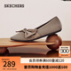 斯凱奇（Skechers）女鞋夏季蝴蝶淺口單鞋尖頭瑪麗珍鞋透氣舒適平底鞋158930 摩卡色/MOC 36.5