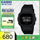 卡西歐（CASIO）G-SHOCK 時尚酷黑小方塊復古學生電子運動防水男表 DW-5600BB-1DR