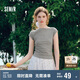 森馬（Semir）短袖T恤女短款純色顯瘦2025夏緊身一字領(lǐng)上衣小性感107425100091