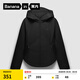 蕉內(nèi)（Bananain）熱皮501++女士加絨短外套保暖防風(fēng)防水秋冬款收腰顯瘦休閑女裝 黑色 S
