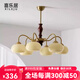 柿子客廳吊燈2025新款vintage美式田園風(fēng)中古實(shí)木復(fù)古餐廳臥室燈 6頭72*50cm-全光譜三色