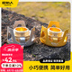 原始人戶外酒精爐野外爐具便攜煮茶爐野餐爐頭露營酒精汽化爐野炊野營爐 銀色