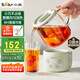 小熊（Bear）迷你養(yǎng)生壺養(yǎng)生杯 電燉杯電熱杯煮花茶壺燒水壺辦公室杯子0.4L全玻璃杯體YSH-F04E1