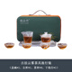 莉泉堂高端琉璃云霧功夫茶具戶外旅行茶具套裝梅花蓋碗泡茶杯商務(wù)禮盒裝 梅花琉璃旅行送禮茶具4杯裝+干泡