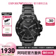安普里奧·阿瑪尼（Emporio Armani）手表夜光多功能石英表經(jīng)典黑武士鋼帶男士腕表七夕節(jié)禮物送男友 AR11363（保稅倉速發(fā)）