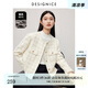迪賽尼斯（DESIGNICE）秋冬季新款法式小香風(fēng)氣質(zhì)羊毛加厚通勤米白短外套女士 米白 XL