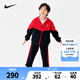 NIKE 3BRAND 耐克男女童開襟衛(wèi)衣+褲子2件套冬季加絨保暖兒童套裝 正黑色 160 /76 【建議身高152-158cm】