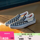 VANS范斯官方 Slip-On黑白棋盤格一腳蹬職業(yè)滑板鞋低幫 黑色  38