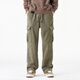 吉普吉普官方旗艦店多巴胺燈芯絨直筒工裝褲秋冬款男加厚保暖褲子 淺綠色 M
