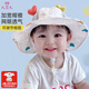 9I9嬰兒帽子夏季薄款透氣男女寶寶遮陽(yáng)盆帽新生兒童防曬漁夫帽春秋 白色愛(ài)心（0-3歲帽圍可調(diào)節(jié)） 均碼