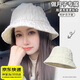 路讓宋 產(chǎn)婦月子帽女 產(chǎn)后春夏外出防風漁夫帽子女款孕婦帽七月份薄款 泡泡紗漁夫帽【米白色】54-59CM