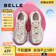 百麗（Belle）透氣網(wǎng)老爹鞋女2025春新商場同款厚底增高休閑鞋D7S1DBM5 金色 36 (230mm)