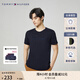 TOMMY HILFIGER【重工刺繡】夏男女平紋針織純棉潮流簽字體刺繡短袖上衣T恤02365 藏青色DW5 L (推薦：150-165斤)