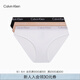 Calvin Klein內(nèi)衣女士三條裝ck本命年提花棉質(zhì)微彈比基尼三角內(nèi)褲女QP2349O FIY-太空黑/杏仁色/月光白 3條 S 尺碼偏大，建議拍小一碼