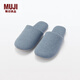 無印良品（MUJI）男女通用 柔軟 可水洗拖鞋 棉拖鞋 25年春季 JKAB4A5S 藍(lán)色 42 碼/L/260mm(2.0)