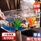 茨格曼 小魚缸桌面金魚缸小型斗魚缸帶蓋子辦公室養(yǎng)魚缸耐摔PET塑料缸 中號-裸缸帶蓋(27.5*18*11)