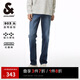 杰克·瓊斯（JACK&JONES） 百搭個(gè)性刮痕褲身拉鏈門襟直筒彈力舒適休閑牛仔褲男款225132137