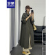 羅蒙（ROMON）風(fēng)衣外套女中長(zhǎng)款高個(gè)子2025年春秋季新款小個(gè)子英倫風(fēng)大衣休閑 卡其綠 L -120-140斤