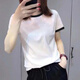 芭芙達(dá)妮白色短袖t恤女夏季美式復(fù)古正肩設(shè)計(jì)感時(shí)尚小眾獨(dú)特別致上衣ins潮 黑領(lǐng) M 100-115斤