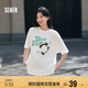 森馬短袖T恤女中長(zhǎng)款可愛熊貓印花夏寬松顯瘦上衣101324100068