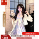 蕓蕁裙子女夏季2025新款莫奈花園夏季新款夢(mèng)幻暈染印花設(shè)計(jì)感不規(guī)則裙 印花連衣裙+開衫+蕾絲半裙三件套 L