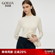 歌莉婭半高領(lǐng)毛衣女冬季可機(jī)洗羊毛衫提花上衣1CDL5J220 05W米白 XL