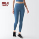 無(wú)印良品（MUJI） Walker 女式 易干 收腿褲 BIH02A3S 打底褲 藍(lán)色 L