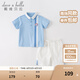 戴維貝拉（DAVE＆BELLA）男童運動套裝校服學(xué)院風(fēng)polo衫短褲兩件套吸濕速干夏裝新款童裝 藍色【現(xiàn)貨】 120 cm（建議身高110-120cm）