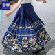 羅蒙畢業(yè)兒童節女童馬面裙漢服夏兒童古風(fēng)2025新款國風(fēng)半身裙演出服 藏青-印花馬面裙長(cháng)款【單裙子】 160