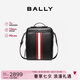 BALLY巴利【七夕禮物】男包牛皮革經(jīng)典條紋單肩包斜挎包6308448 黑色 