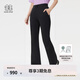KOLON SPORT/可隆戶外針織褲 女子抓絨內(nèi)里微喇針織長(zhǎng)褲 LKLP5WTT32-BK 黑色 S 160/70A
