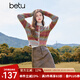 百圖betu女裝冬季新款毛衣圓領(lǐng)減齡彩色紗線保暖毛衫女2411X13 彩條紋 S