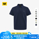CAT卡特POLO衫男士經(jīng)典華夫格美式短袖翻領(lǐng)T恤25春夏新品通勤上裝 藏青色 XL