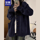 羅蒙（ROMON）藍(lán)色毛衣外套女秋冬季2025新款慵懶風(fēng)軟糯針織衫開衫寬松上衣 藏青色 L -105-115斤