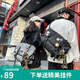 滿江紅休閑單肩包男斜挎潮牌大容量潮流青年機(jī)能郵差學(xué)生簡(jiǎn)約旅行電腦包 黑色