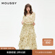 moussy 新品意式度假風(fēng)薔薇印花雪紡連衣裙028ISX33-1781 013象牙色 S 00001/S