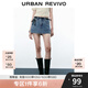 UR2025春季新款女裝復(fù)古水洗休閑簡約牛仔短褲UYY850102 淺藍(lán) 26