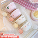 鳴譽(yù)奶油家用飯碗少女情侶餐具可愛套裝高顏值ins陶瓷餐具甜品陶瓷 紫藤花+粉草莓【2碗2勺】