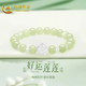 中國黃金蓮花銀手鏈女輕奢高端足銀和田玉手串生日禮物女送女友老婆媽媽 蓮花足銀和田玉手鏈+證書(shū)禮盒