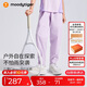 moodytiger兒童褲子拒水耐磨夏季男童長褲彈力寬松高彈女童長褲戶外防蚊褲