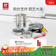 雙立人（ZWILLING）鍋具套裝不銹鋼蜂窩炒鍋湯鍋蒸籠奶鍋不粘煎鍋廚房好物9件套